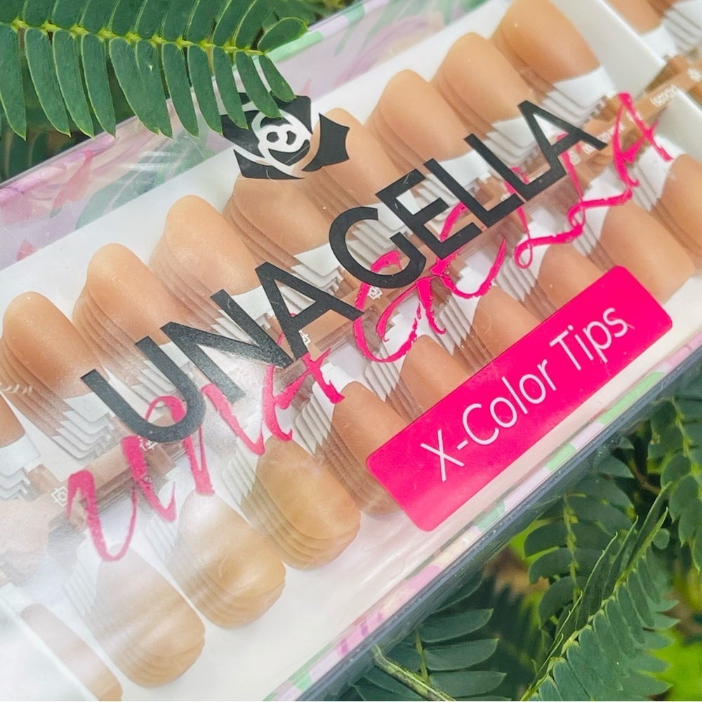 French Gel Nail Tips UNA GELLA 150Pcs French Tip Nails - 1 Set Almond Tone